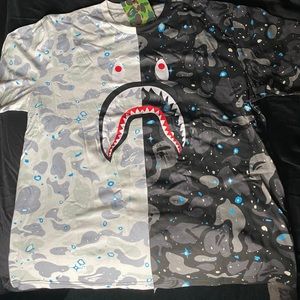 Bape Space Black and White Cut and Sewn Tshirt